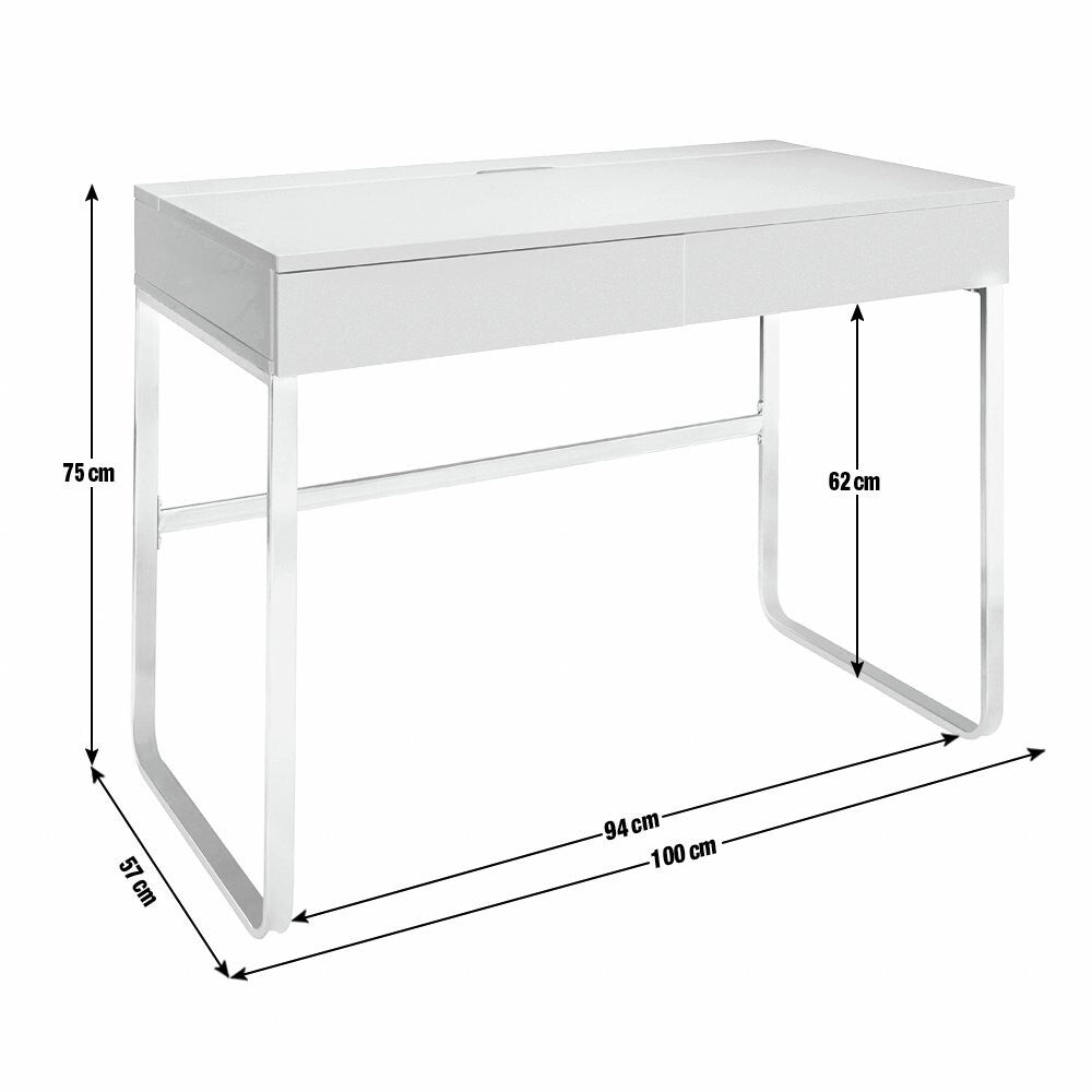 Habitat Sammy 2 Drawer Desk - White Gloss