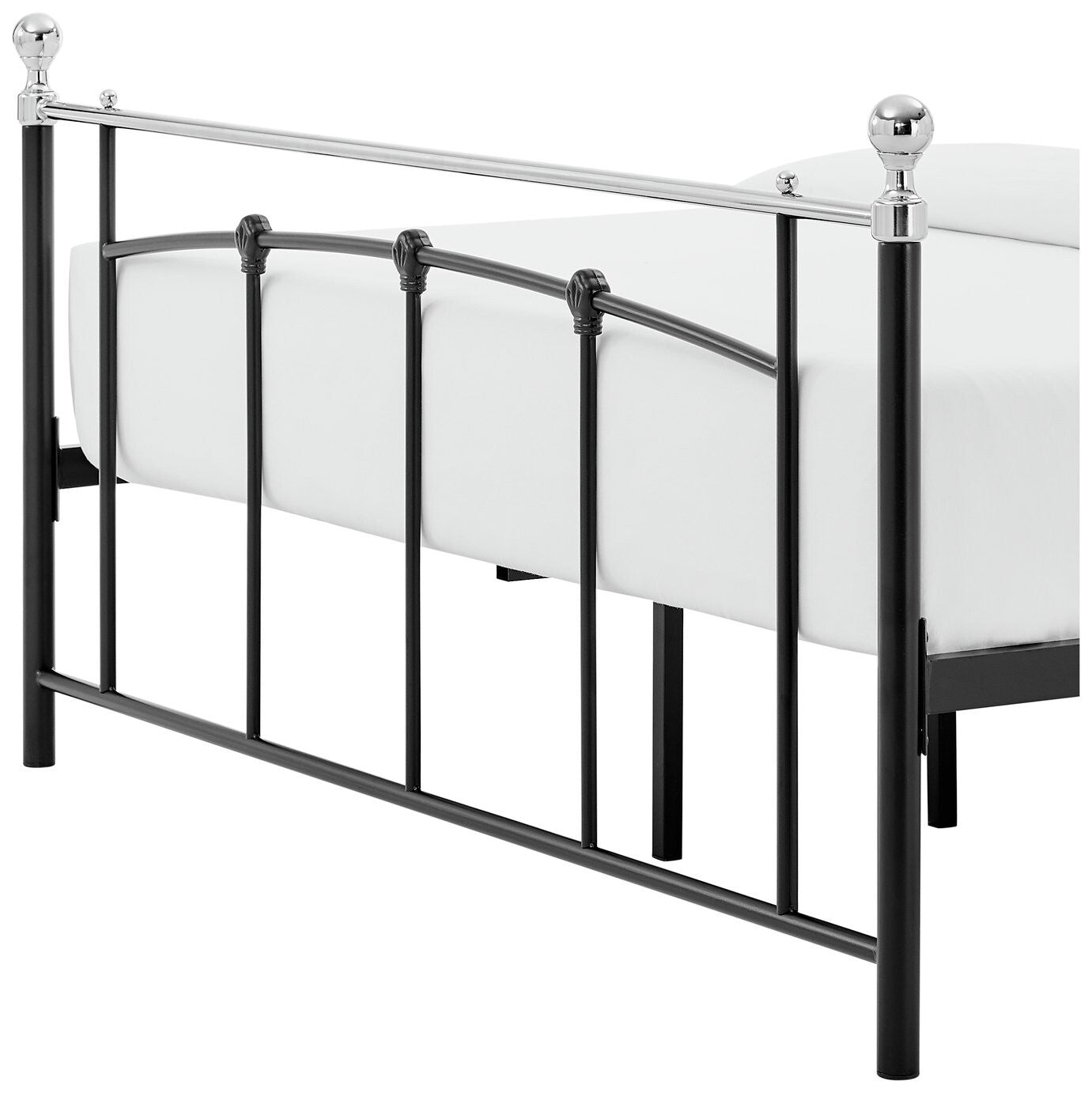 Yani Small Double Metal Bed Frame - Black | Classic Curved Design