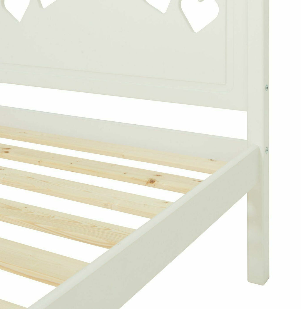 Mia Single Bed Frame - White | Bedroom Furniture for Kids or Guest Room Sleep