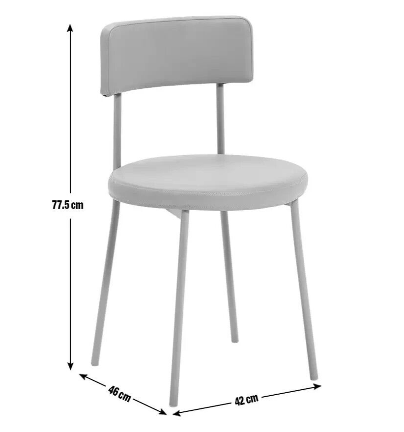 Habitat Jayla Metal Dining Table & 4 Grey Chairs