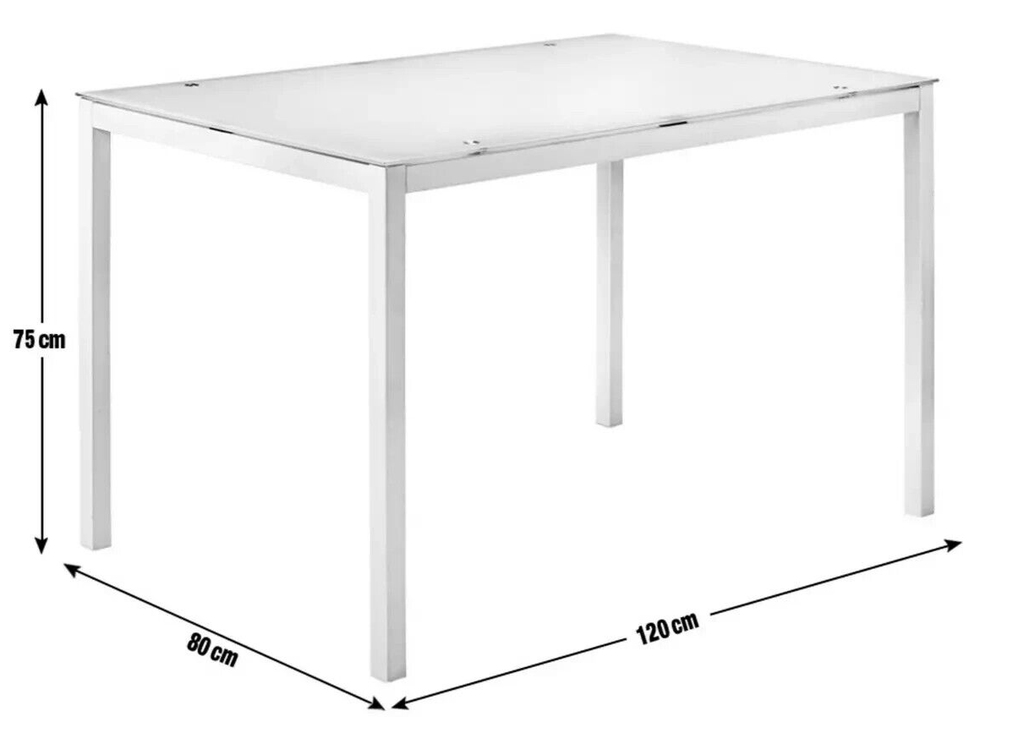 Lido Glass Dining Table 4 Chairs in Black 120cm For Kitchen or Living Room