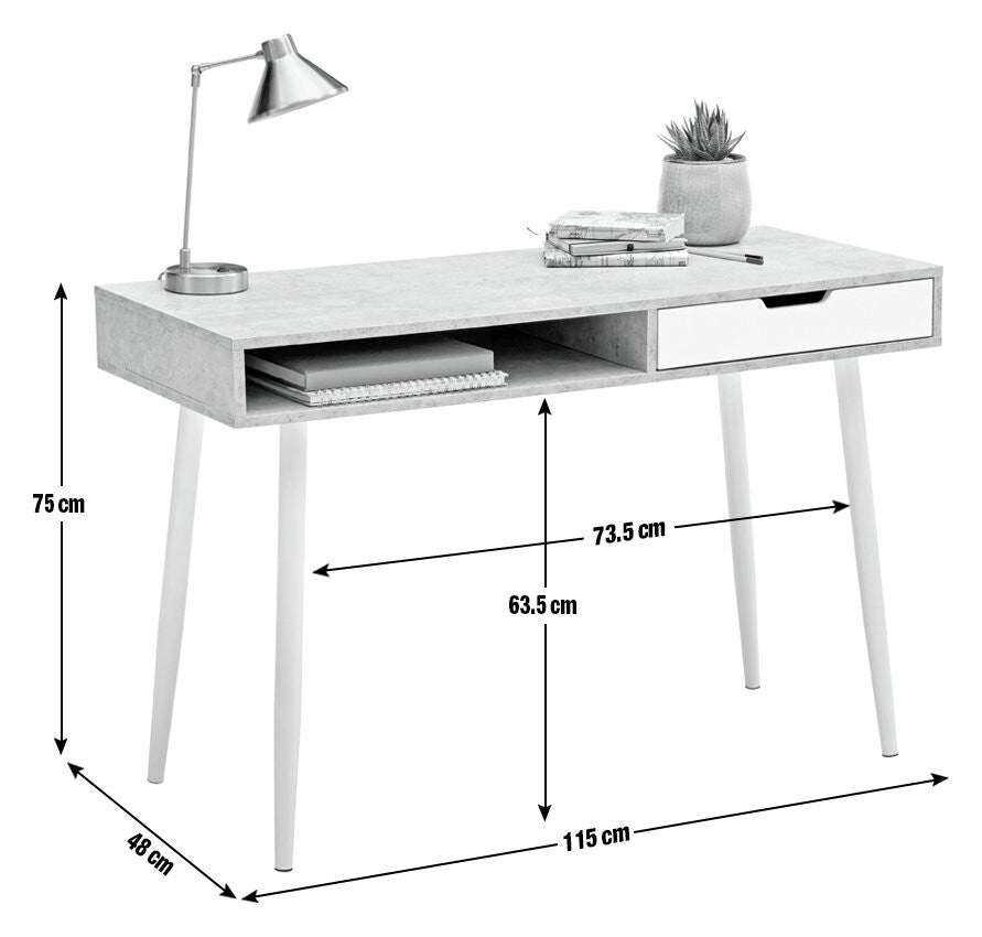 Habitat Concrete Style Office Desk - Grey ( B Grade 20878 )