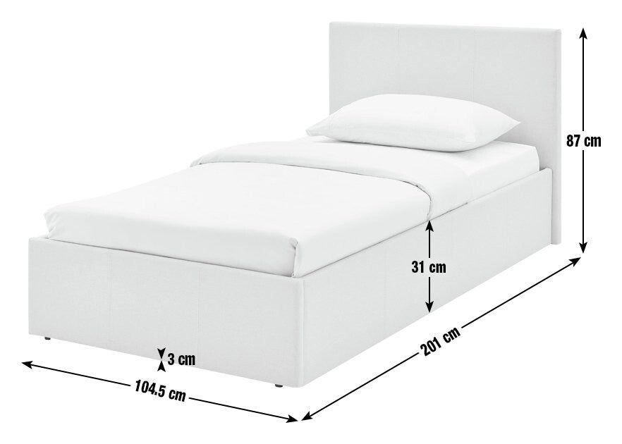 Heathdon Single End Lift Ottoman Bed - Grey