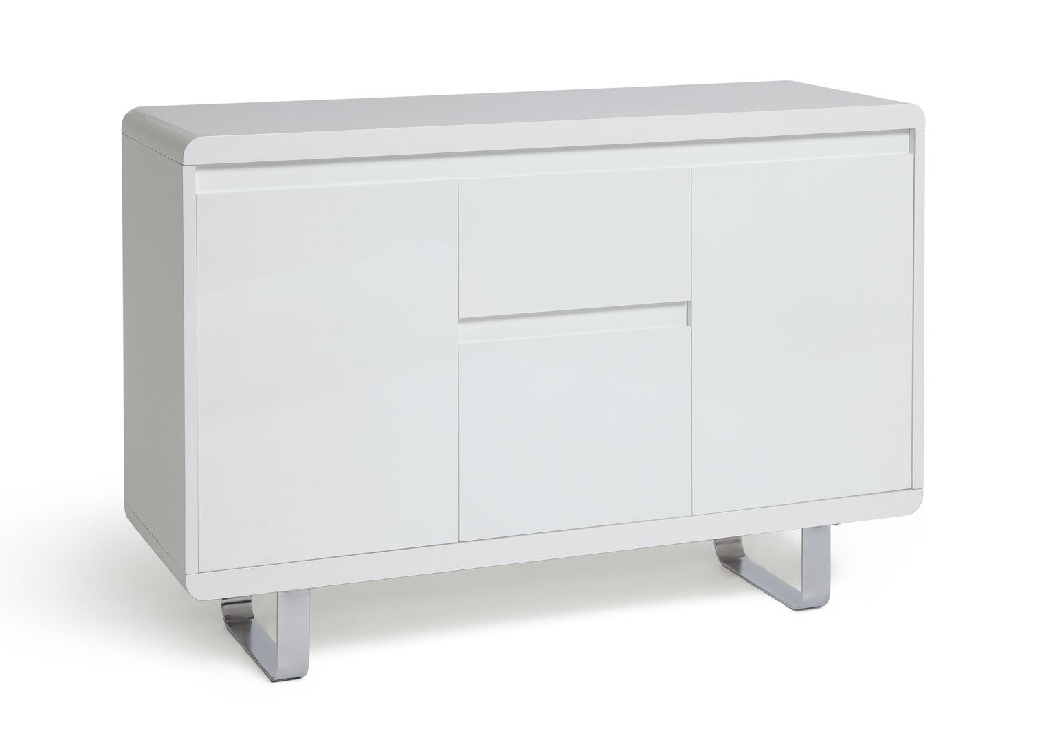 Home Sleigh 3 Door 1 Drawer Sideboard - White Gloss ( B Grade )