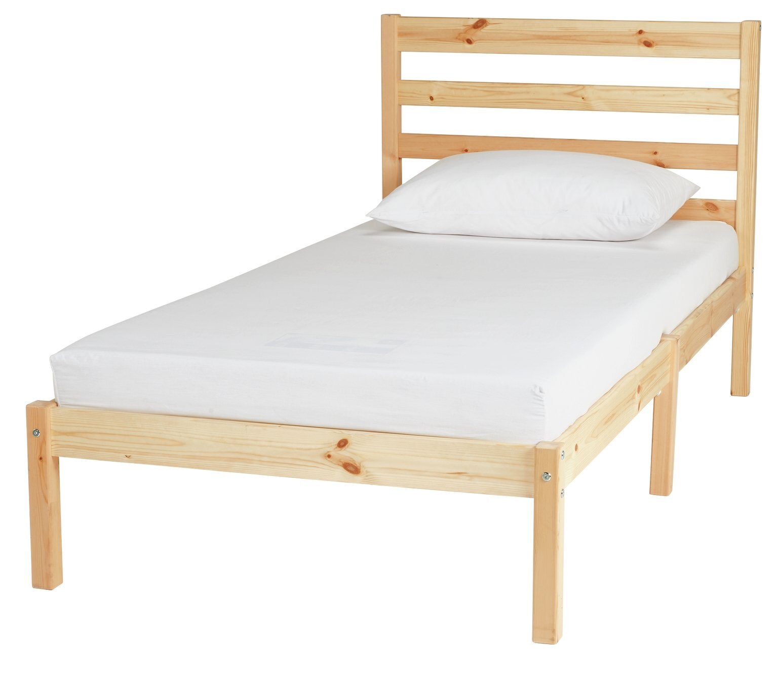 Kaycie Single Bed Frame 3FT With Headboard - Wooden - Pine - Without Mattress