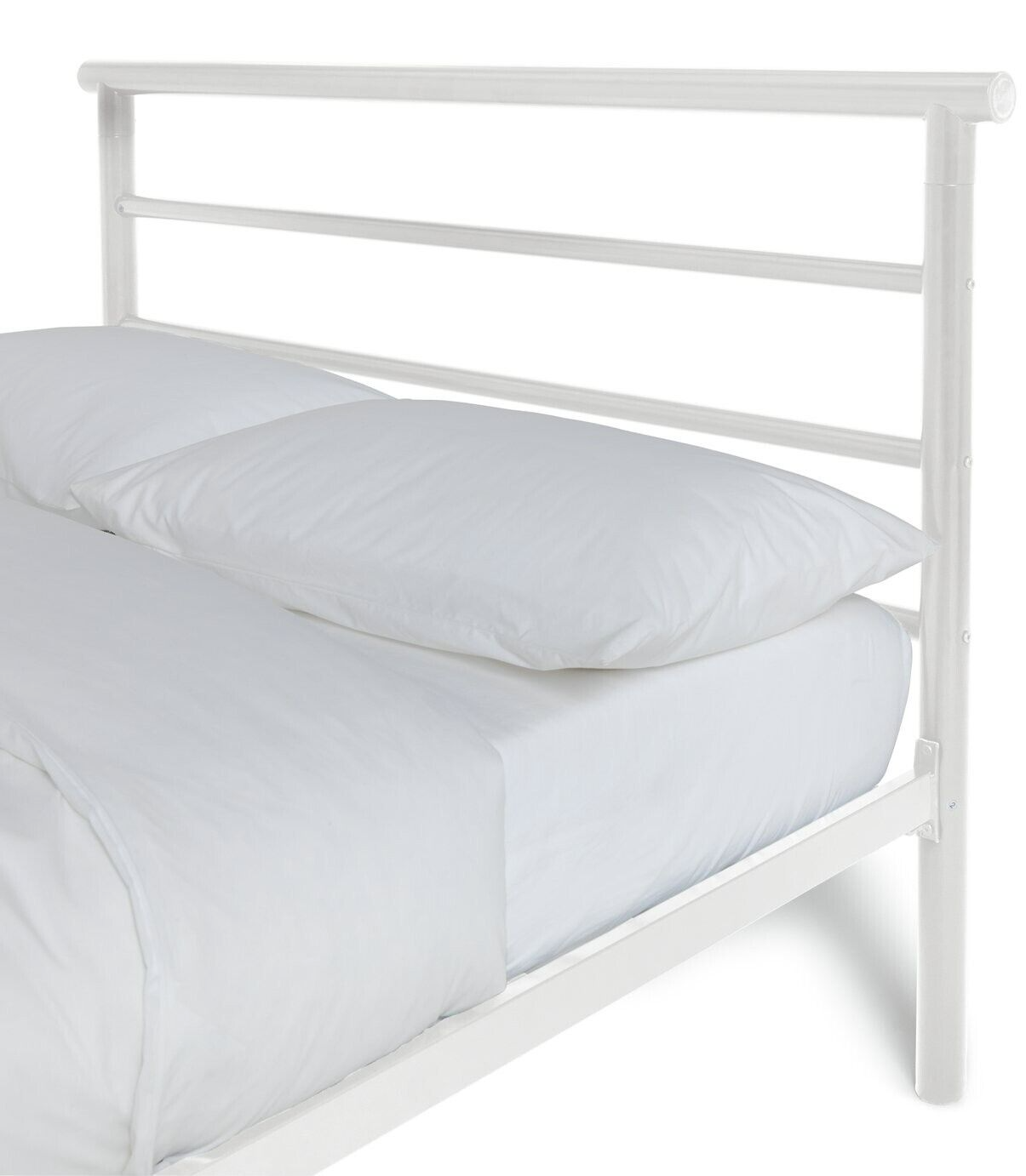 Avalon Small Double Metal Bed Frame - White ( B Grade 37136 - 37134 )