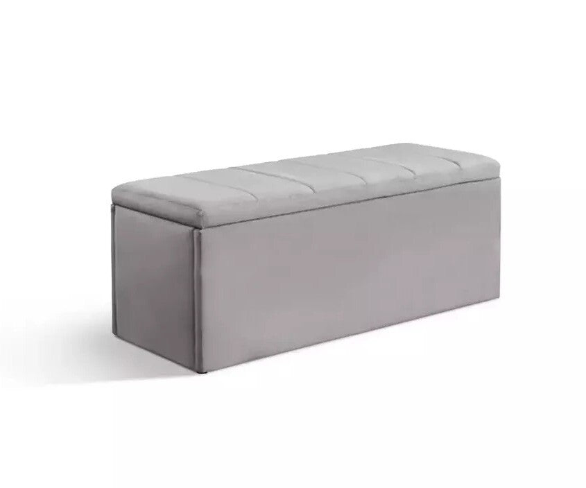 Habitat Pandora Velvet Ottoman - Grey