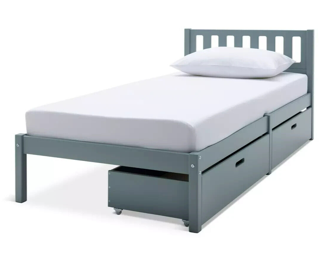 Habitat Ronnie Single Bed Frame and Drawer - Duck Egg Blue | Storage For Bedroom