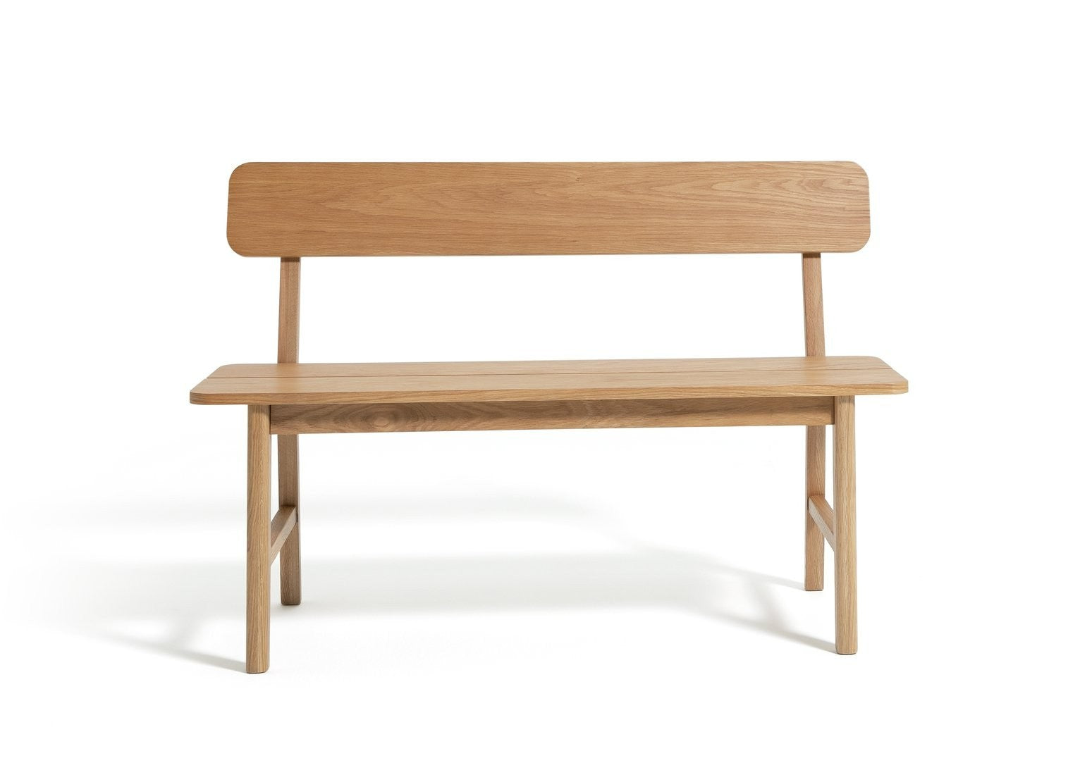 Nel Wood Veneer Dining Bench - Oak | Oak finish bench