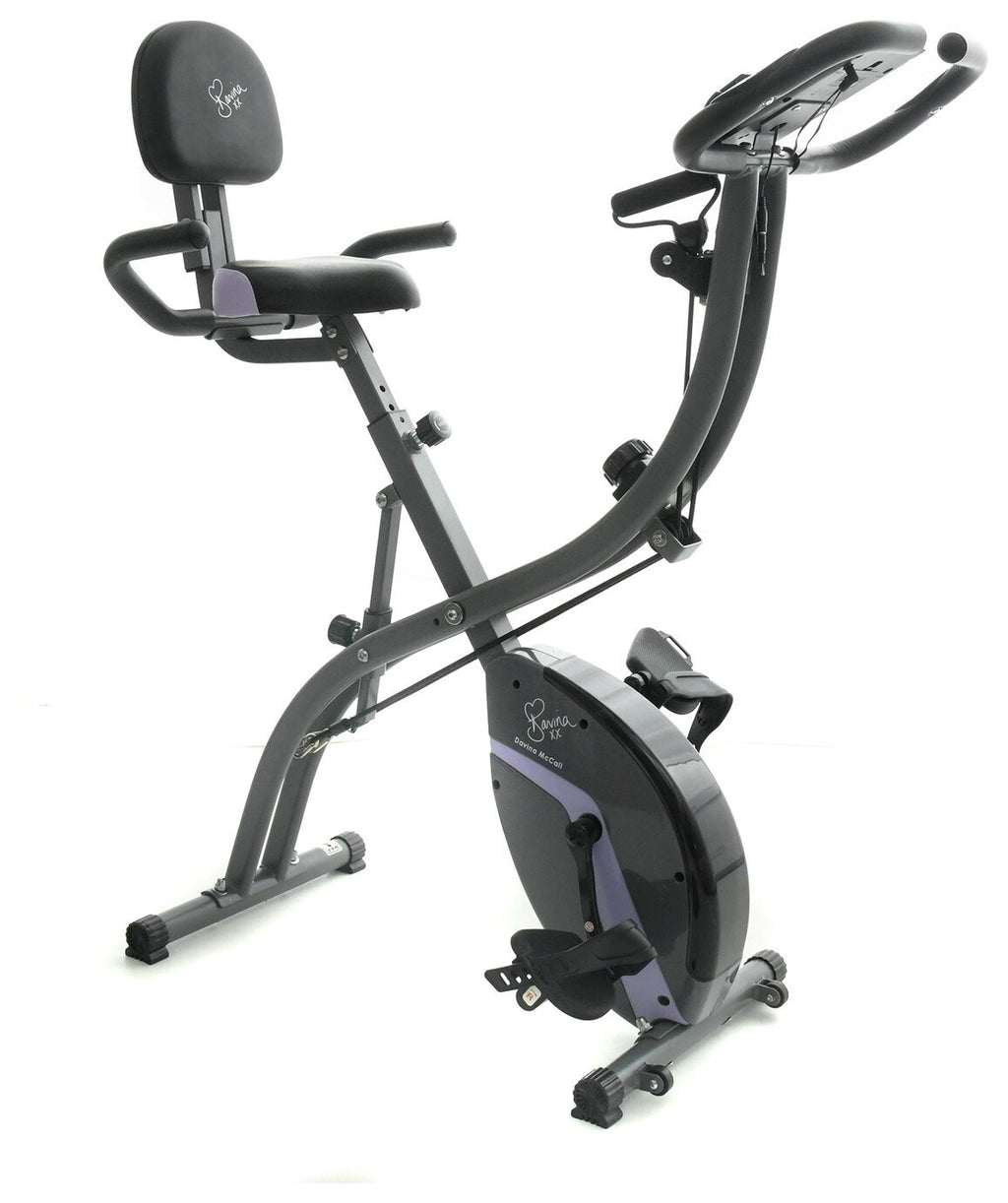 Davina McCall Folding Exercise Bike with Resistance Bands | Home Fitness Cardio