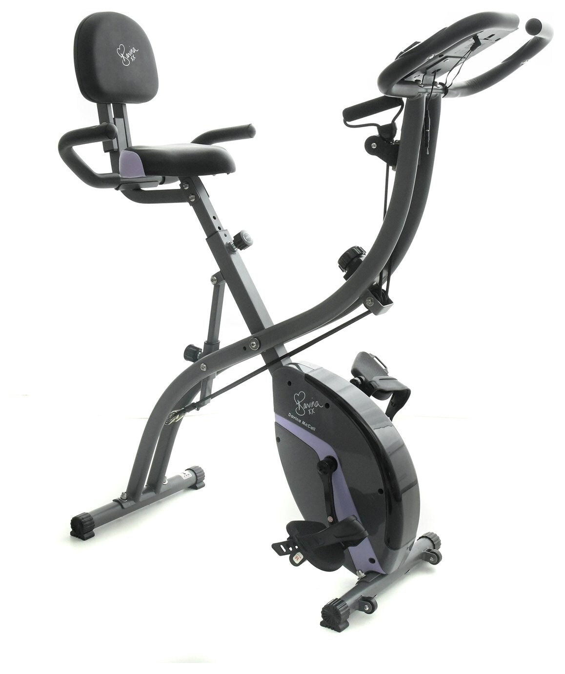 Davina McCall Folding Exercise Bike with Resistance Bands | Home Fitness Cardio