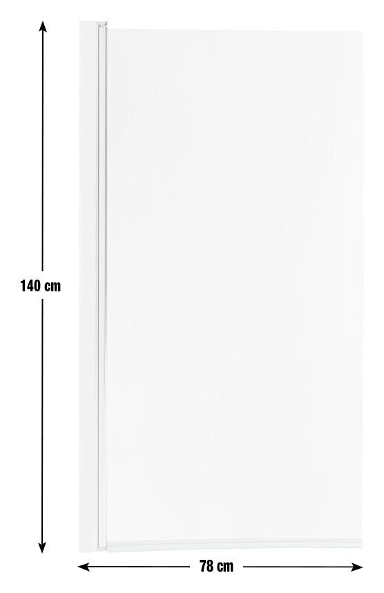 Straight Half Screen Bath Screen - Silver