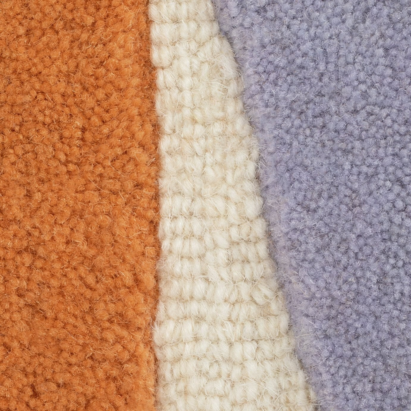 Carved Geometric Round Wool Cut Pile Rug - 120cm