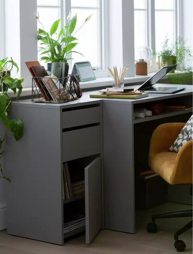 Habitat Pepper 2 Drawer Cabinet - Grey