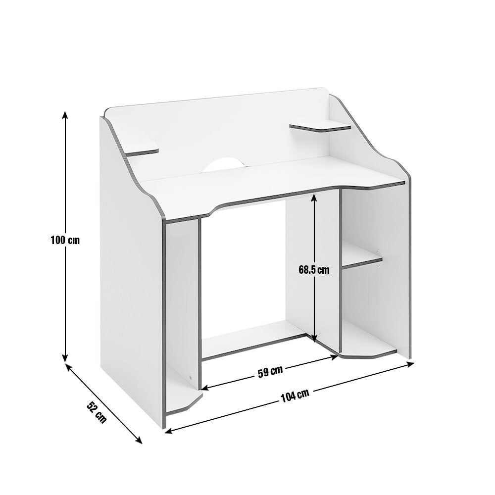 Ultimate Controller Gaming Desk Black and White | Modern PC Gaming Desk for Home