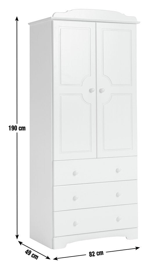 Nordic 2 Door 3 Drawer Wardrobe - Grey ( B Grade 32631 - 32632 )