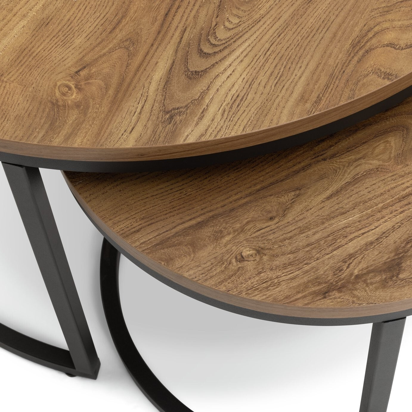 Nomad Nest of 2 Coffee Tables Oak | Modern Wooden Living Furniture Set Stylish