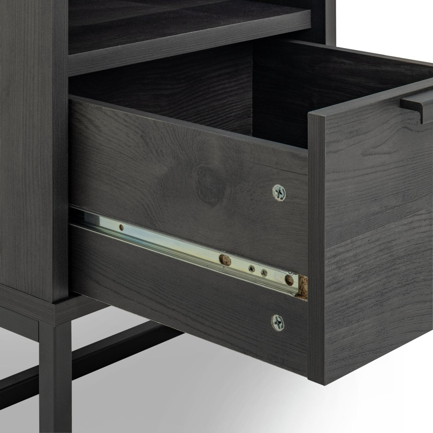 Nomad 1 Drawer Bedside Table - Black