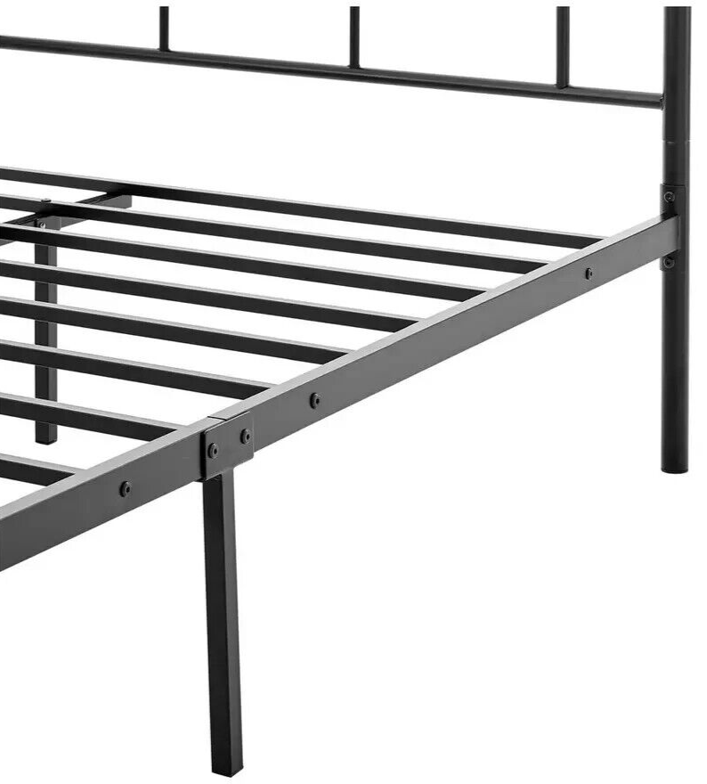 Home Yani Kingsize Metal Bed Frame Black | Sturdy Durable Mattress Support Base