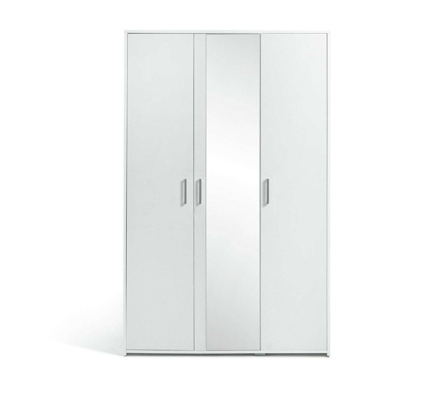 Home Oslo 3 Door Mirror Wardrobe - White | Triple wardrobe white finish