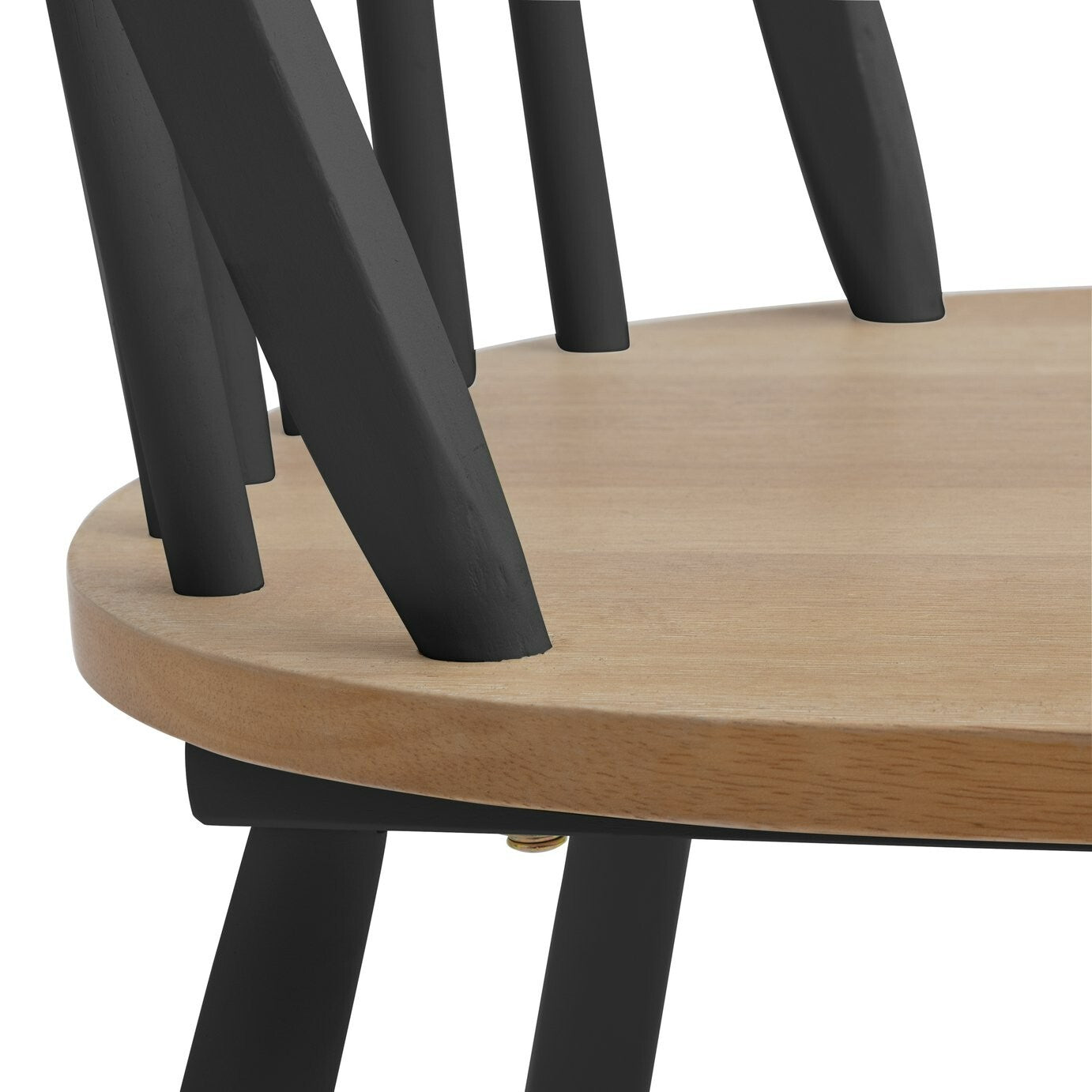 Habitat Burford Pair of Solid Wood Dining Chairs - Dark Grey | Kitchen Dining