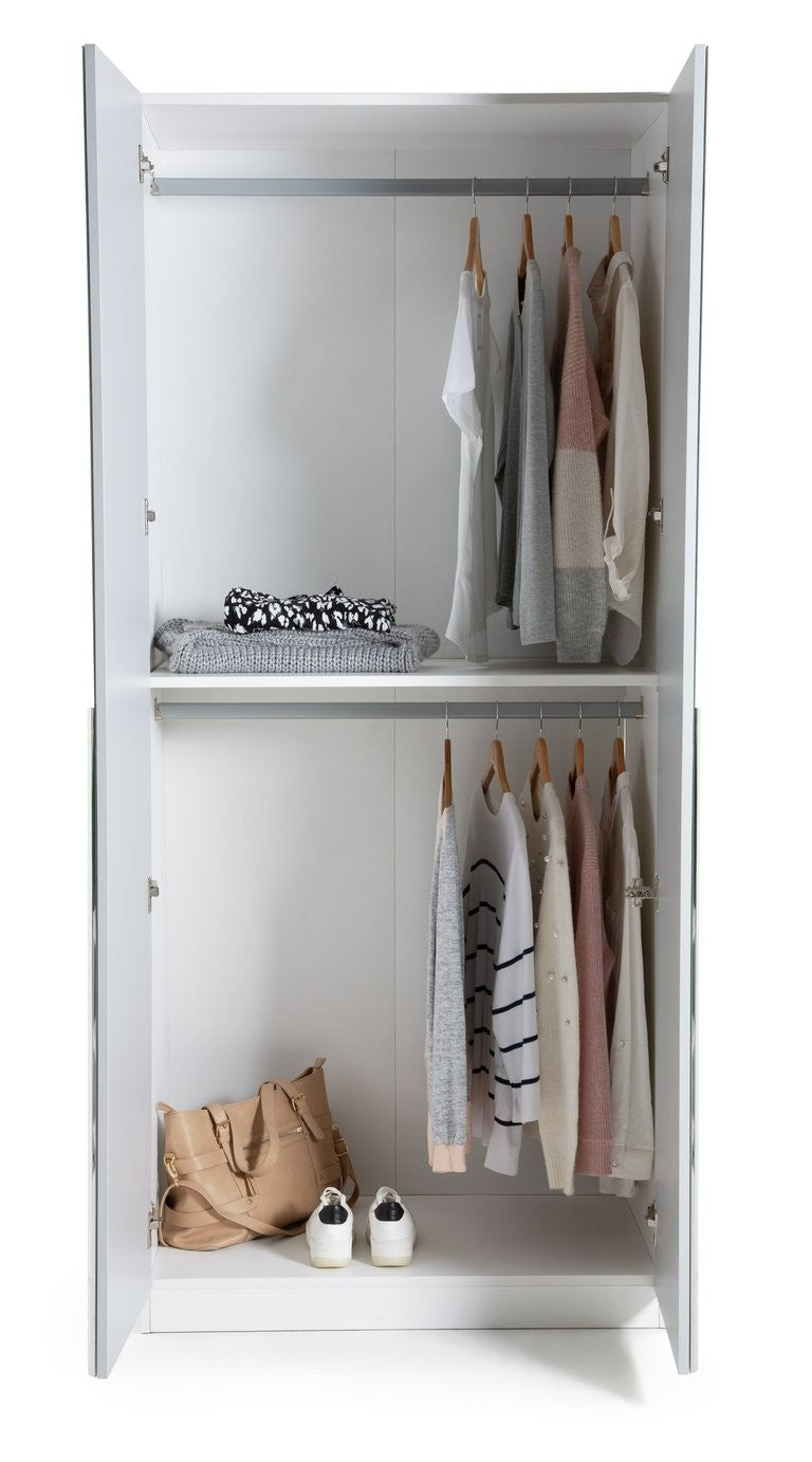 Munich 2 Door Wardrobe - White | Double door wardrobe