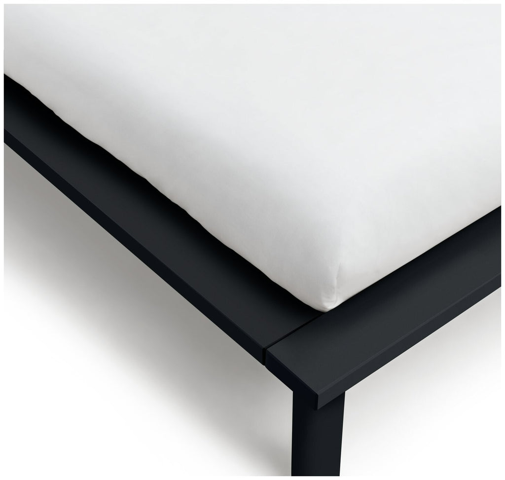 Akio Small Double Wooden Platform Bed Frame - Black