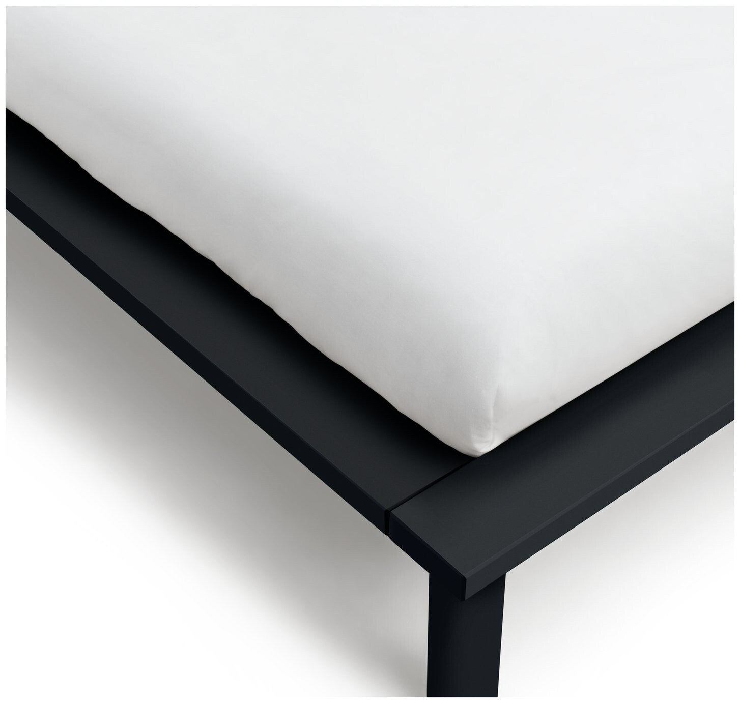 Akio Small Double Wooden Platform Bed Frame - Black