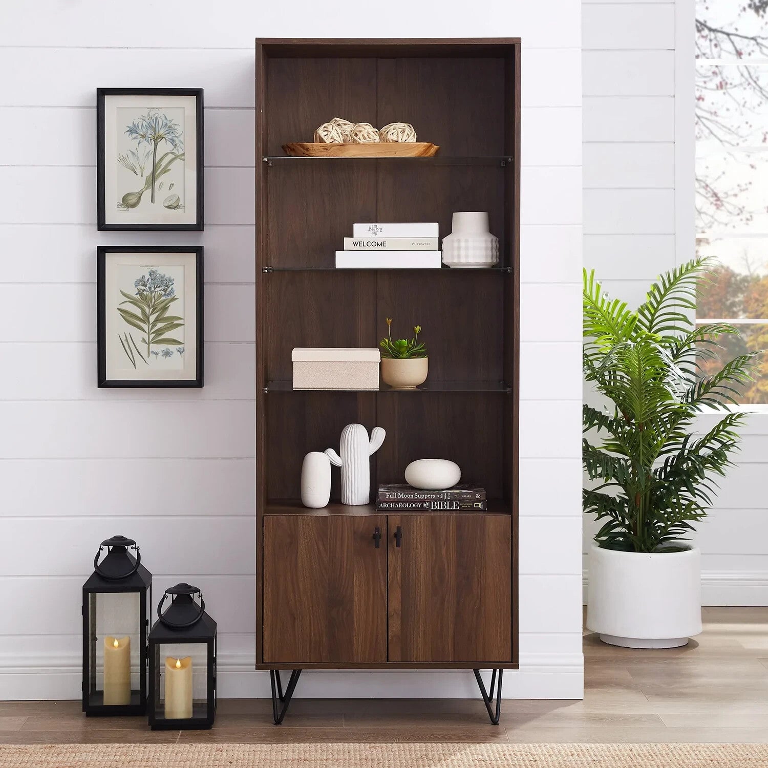 Walker Edison Mid Century Modern Storage Cabinet - Walnut