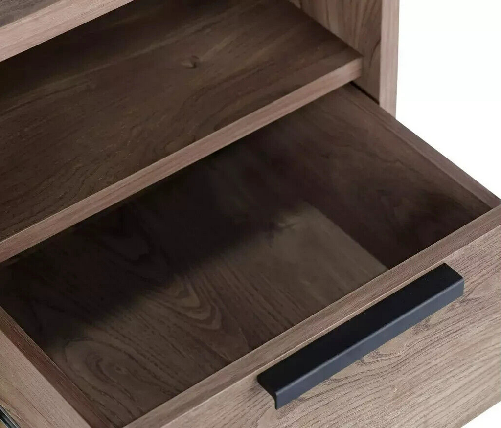 Habitat Nomad 1 Drawer Bedside Table Oak Effect | Industrial Nightstand Metal