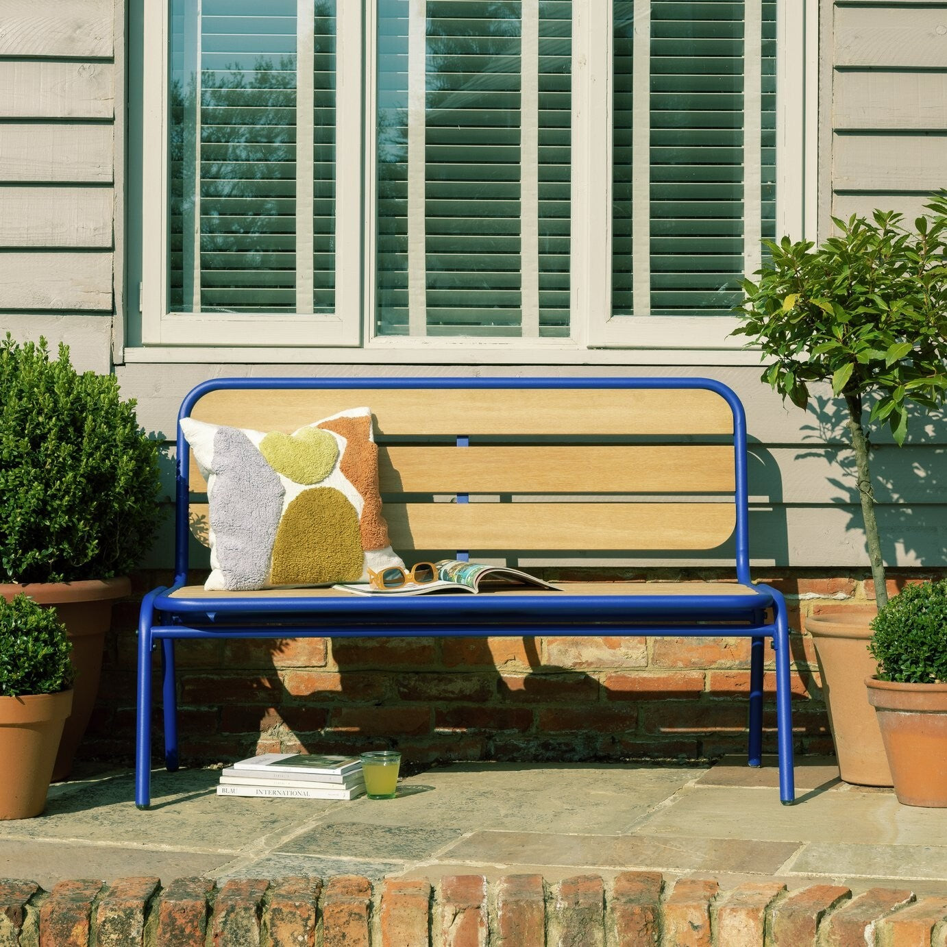Habitat 2 Seater Wooden Garden Bench - Blue