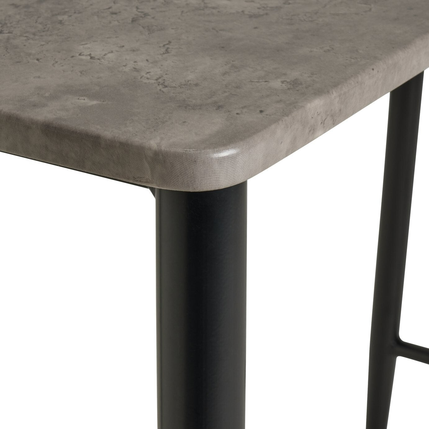 Home Crowe Grey Dining Table & 2 Grey Stools