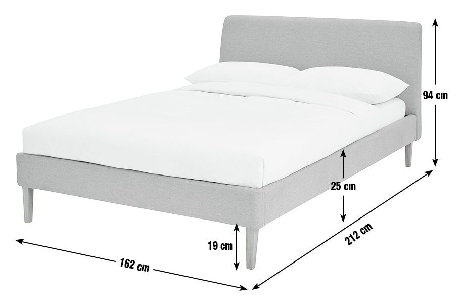 Ren Kingsize Fabric Bed Frame - Light Grey | soft fabric bed frame
