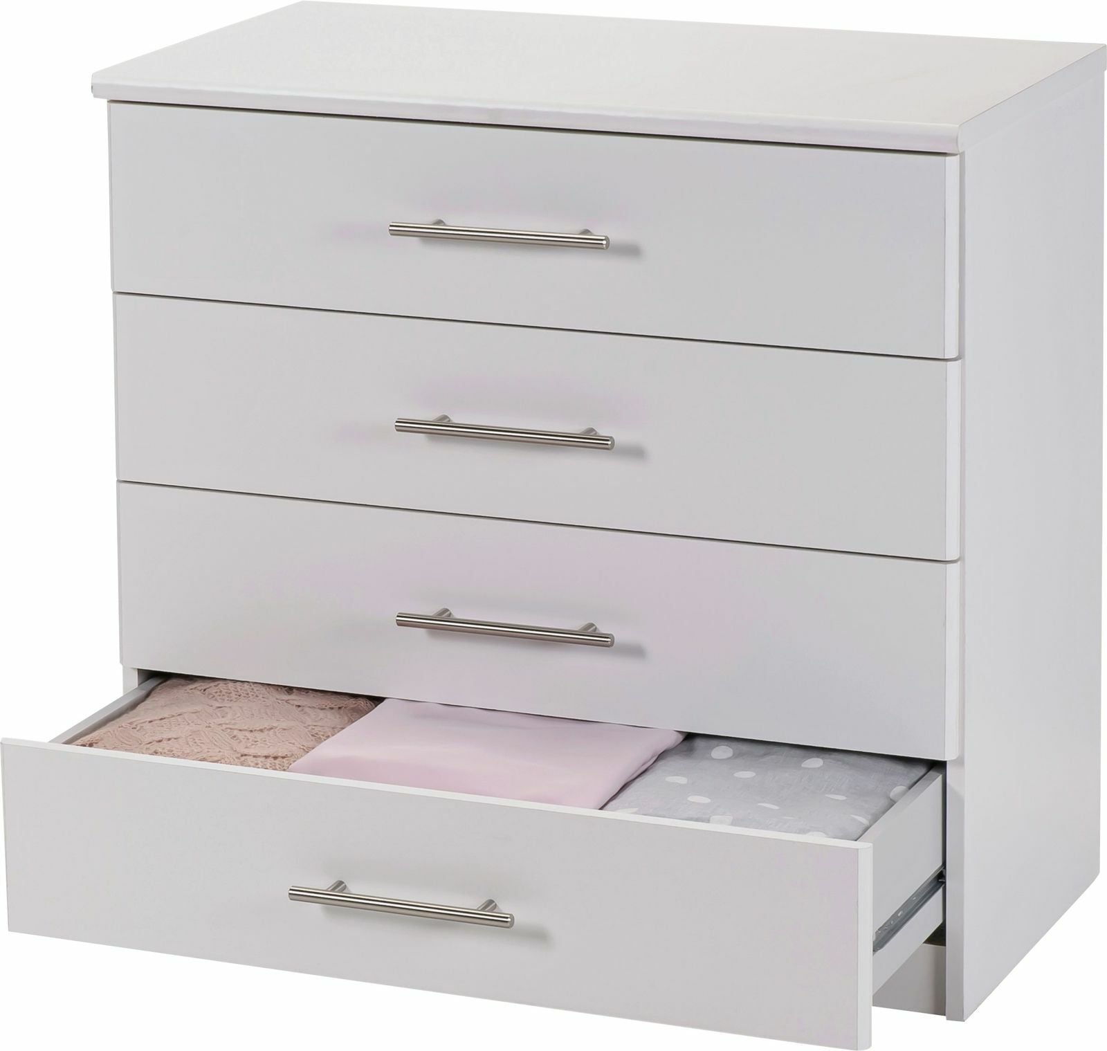 Home Normandy 4 Drawer Chest of Drawers White | Bedroom Storage Furniture Modern