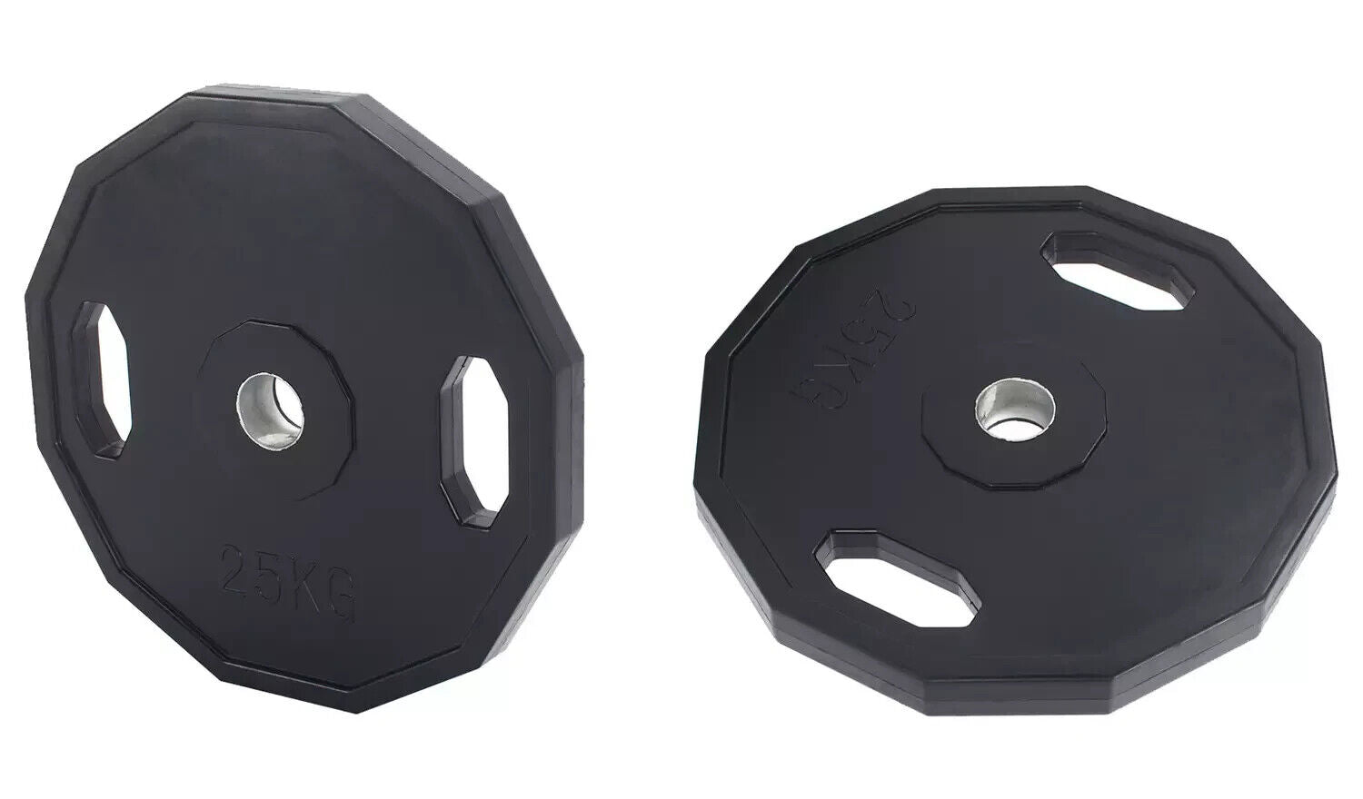 Pro Fitness Olympic Rubber Weight Plates 2 x 25kg | Bumper Discs for Barbell