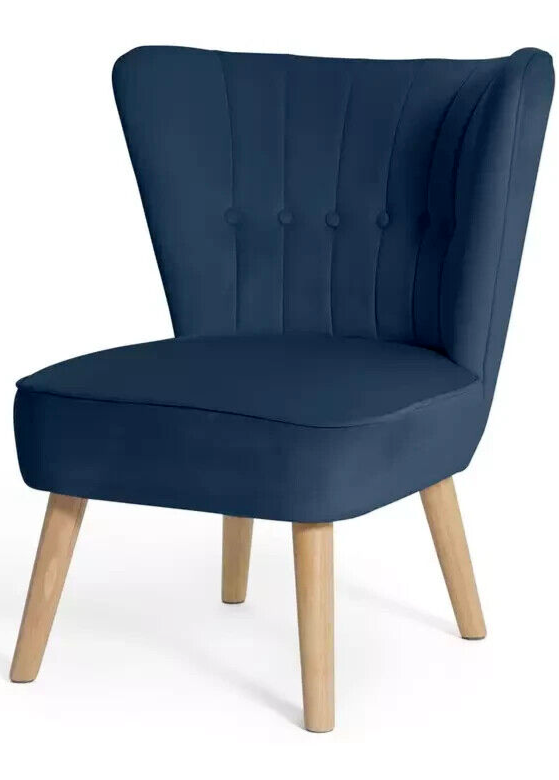 Habitat Alexis Velvet Cocktail Chair - Navy
