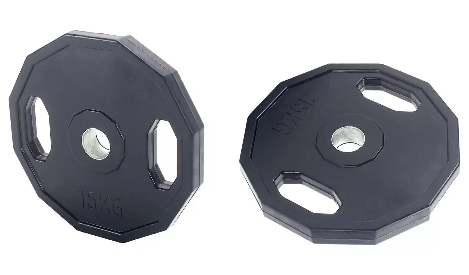 Pro Fitness Olympic Rubber Weight Plates 2 x 15kg | Bumper Discs for Barbell