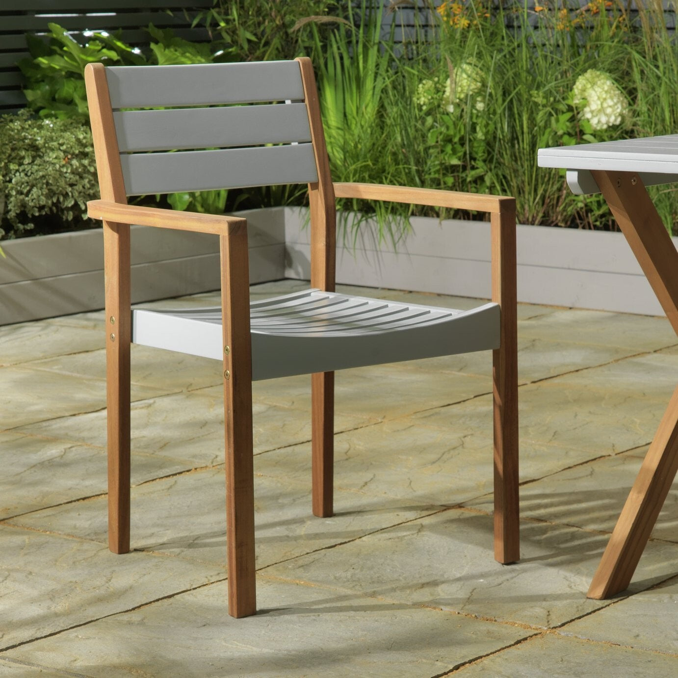 Richmond 6 Seater Wooden Patio Set - Grey ( B Grade 29488 - 29489 - 29491 )