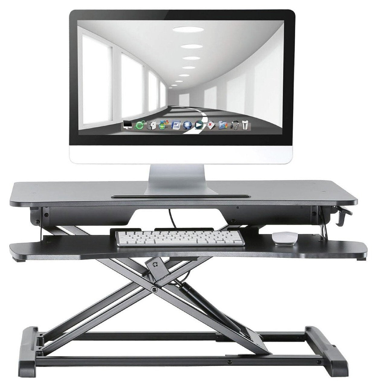 Proper AV Sit Stand Workstation 2 Tier - Black