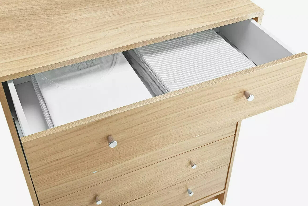 Malibu 4 Drawer Wide Chest - Beech Effect