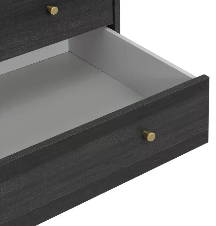 Malibu 2 Door 2 Drawer Wardrobe - Black Brown
