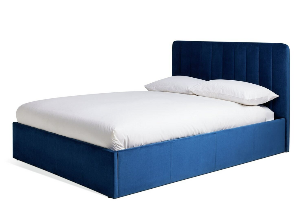 Pandora Double End Lift Ottoman Bed - Navy