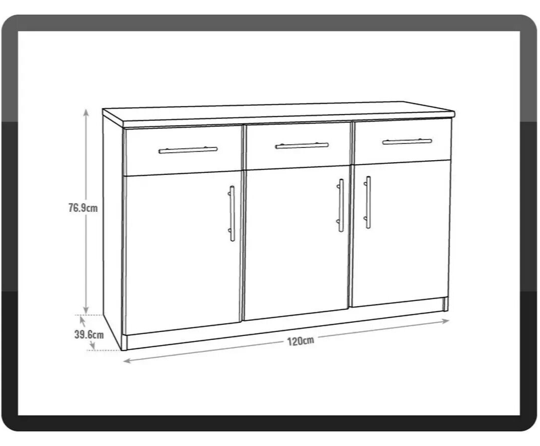 Anderson 3 Dr and 3 Drawer Sideboard - Oak Effect ( B Grade 29131 - 29133 )