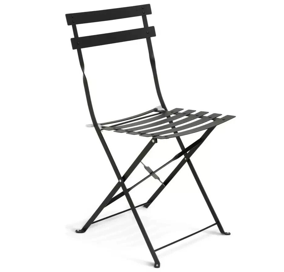 Habitat Eve 4 Seater Folding Metal Patio Set Black | Outdoor Garden Table Chairs