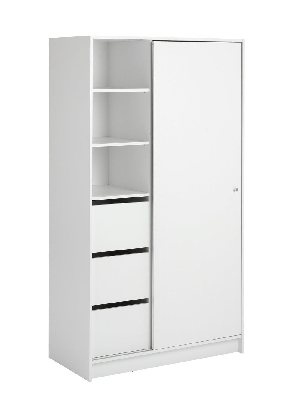 Home Malibu 1 Door Sliding Wardrobe - White | small space wardrobe
