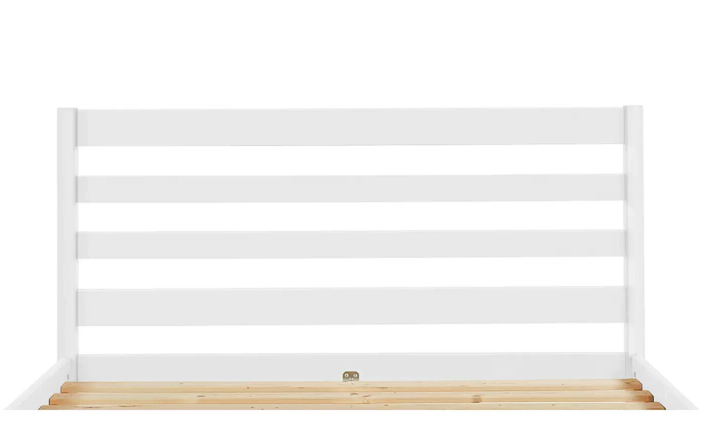 Home Kaycie Double Wooden Bed Frame - White | Sturdy Solid Wood Bed for Bedroom