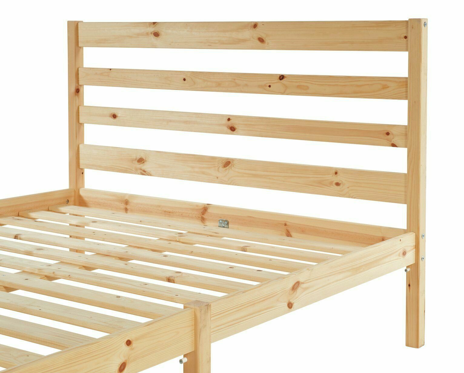 Home Kaycie Double Wooden Bed Frame - Pine | Sturdy Solid Wood Bed for Bedroom