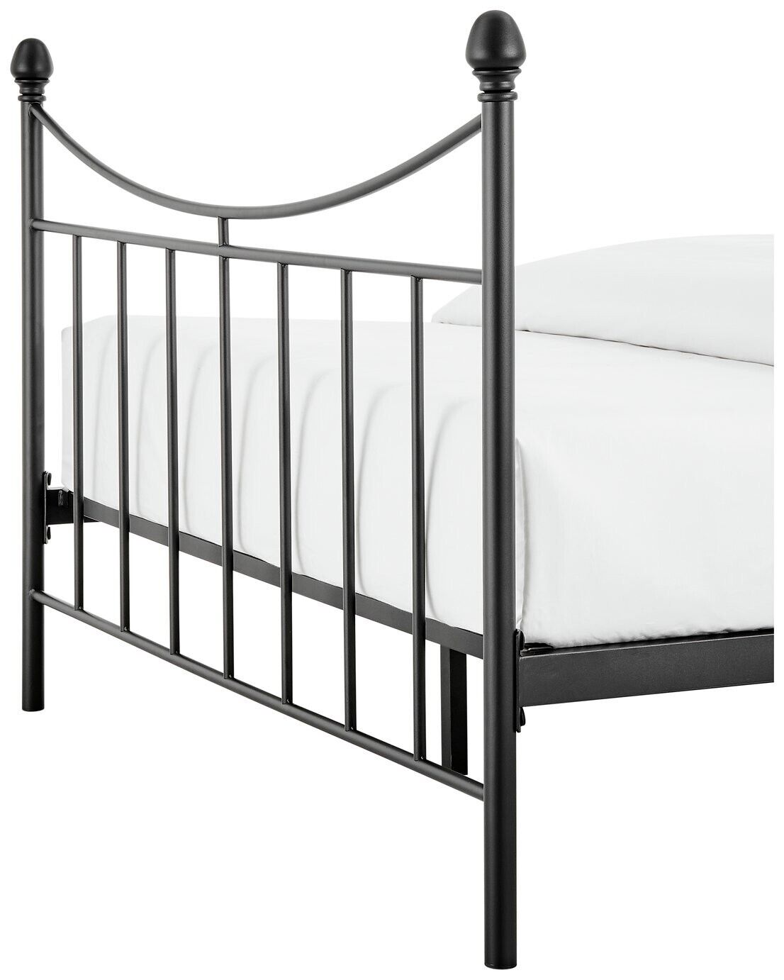 Clara Kingsize Metal Bed Frame Black | Traditional Metal Bed with Sprung Slats