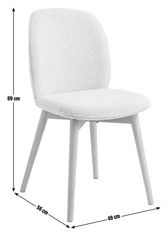 Habitat Laurel Pair of Fabric Dining Chairs - Cream