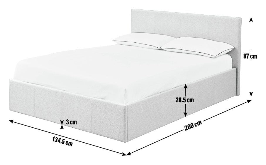 Home Heathdon Small Double Ottoman Bed Frame- Grey | Lift-up bed frame grey